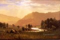 Figuras en un paisaje del río Hudson Albert Bierstadt